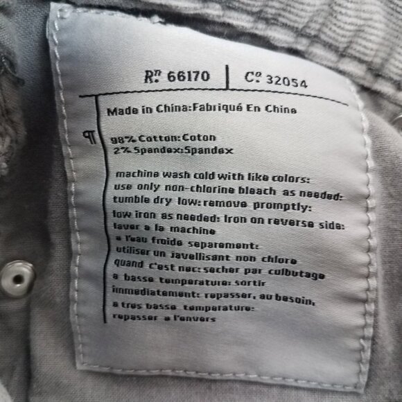 Anthropologie Pilcro & The Letterpress Size 29 Gray Vintage Slim Corduroy Jeans - Picture 6 of 11